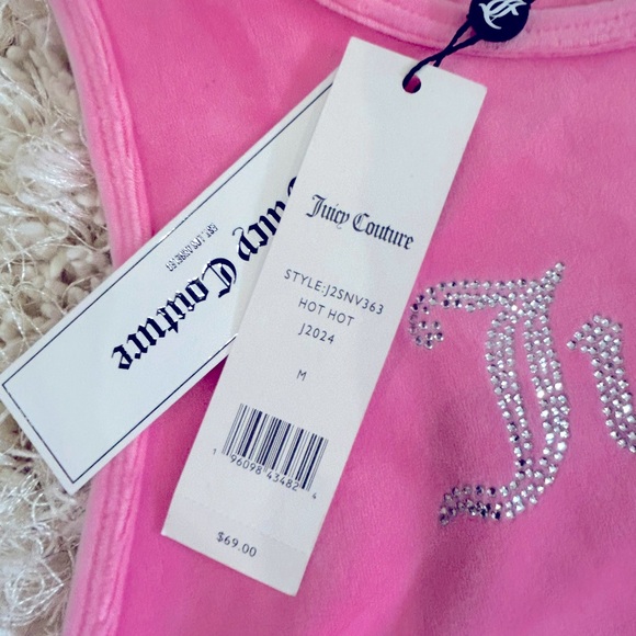 Juicy couture cropped tank top velour size medium - Picture 3 of 3